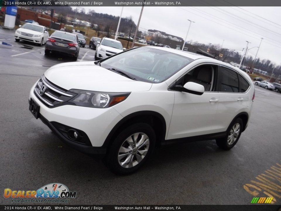 2014 Honda CR-V EX AWD White Diamond Pearl / Beige Photo #6