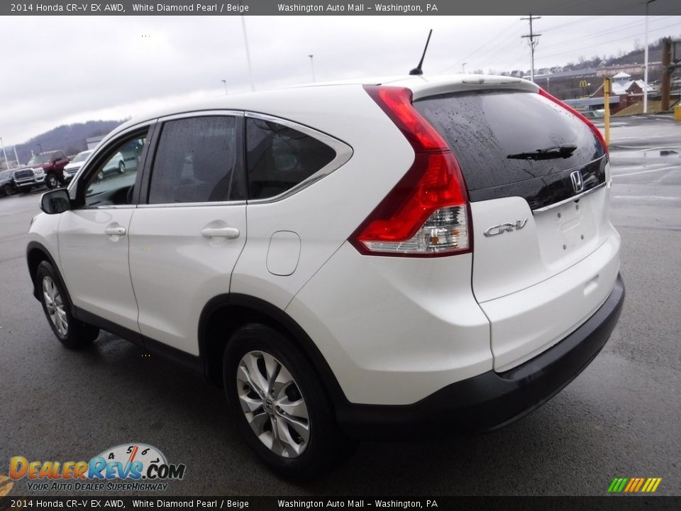 2014 Honda CR-V EX AWD White Diamond Pearl / Beige Photo #7