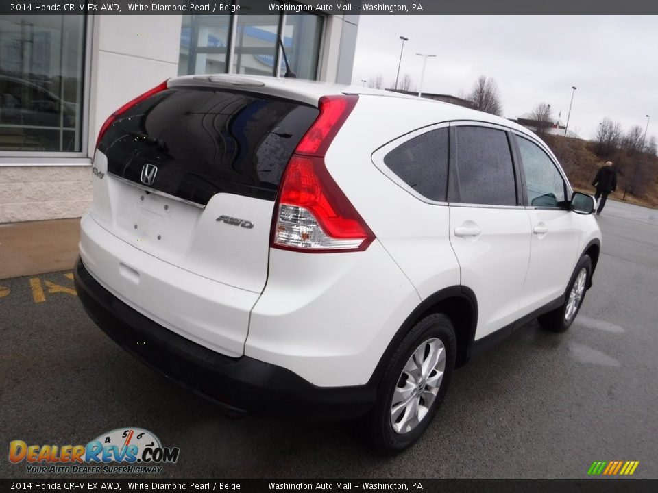 2014 Honda CR-V EX AWD White Diamond Pearl / Beige Photo #9