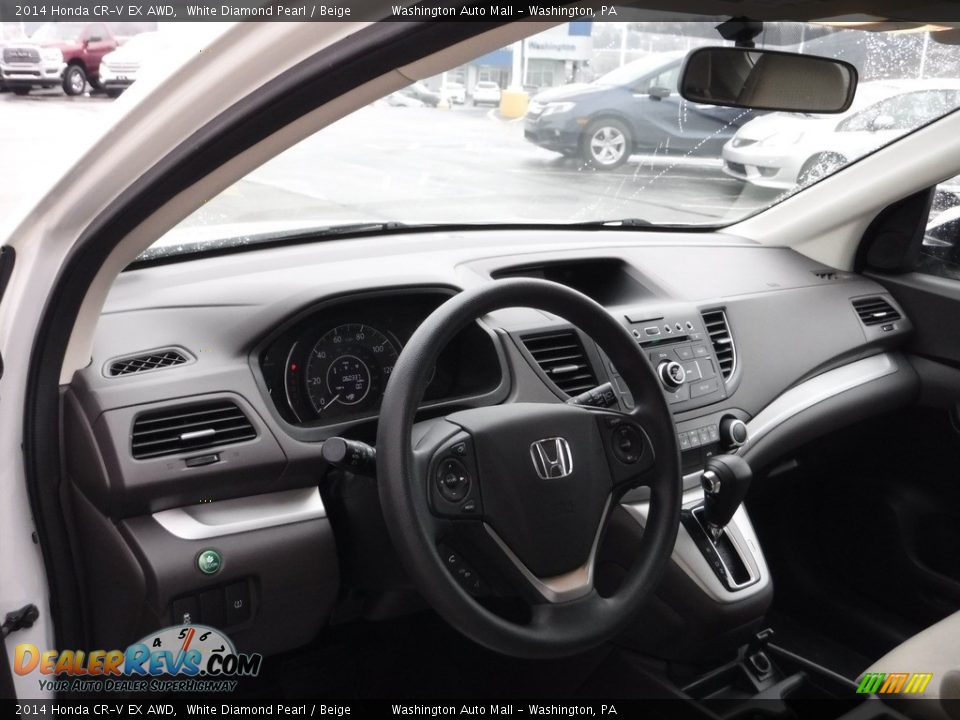 2014 Honda CR-V EX AWD White Diamond Pearl / Beige Photo #12
