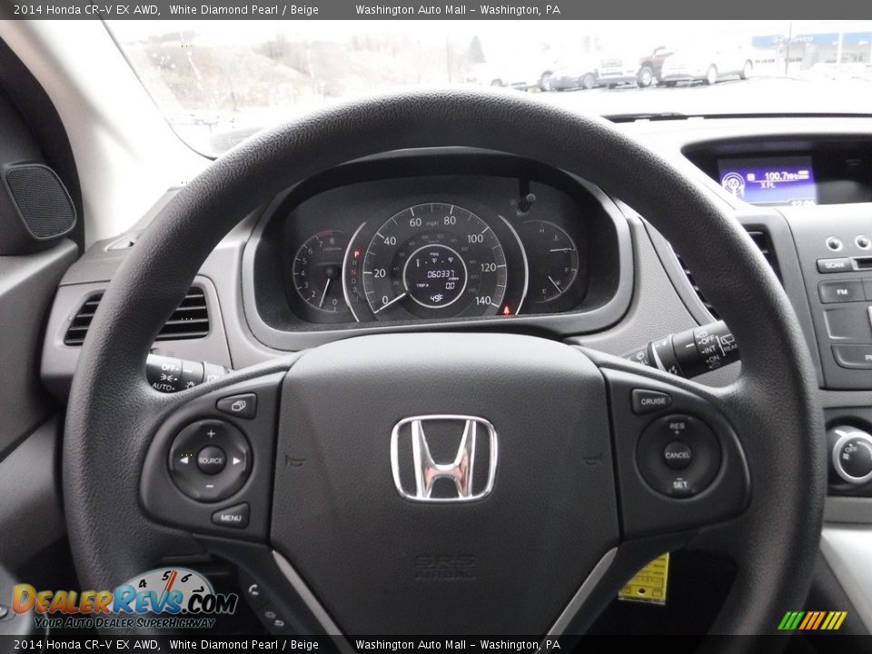 2014 Honda CR-V EX AWD White Diamond Pearl / Beige Photo #18
