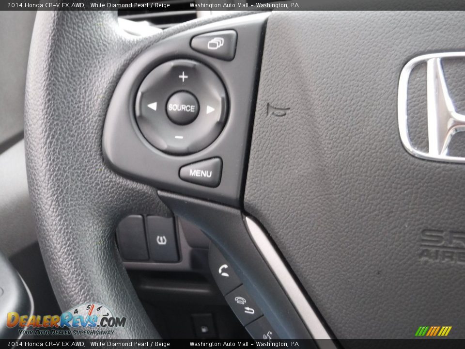 2014 Honda CR-V EX AWD White Diamond Pearl / Beige Photo #19