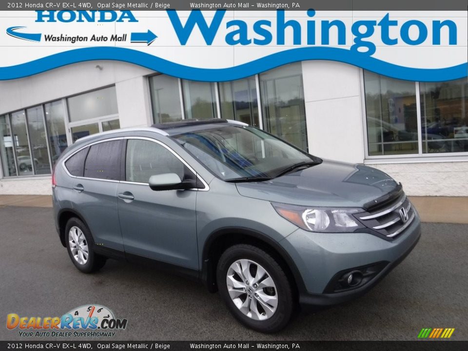 2012 Honda CR-V EX-L 4WD Opal Sage Metallic / Beige Photo #1