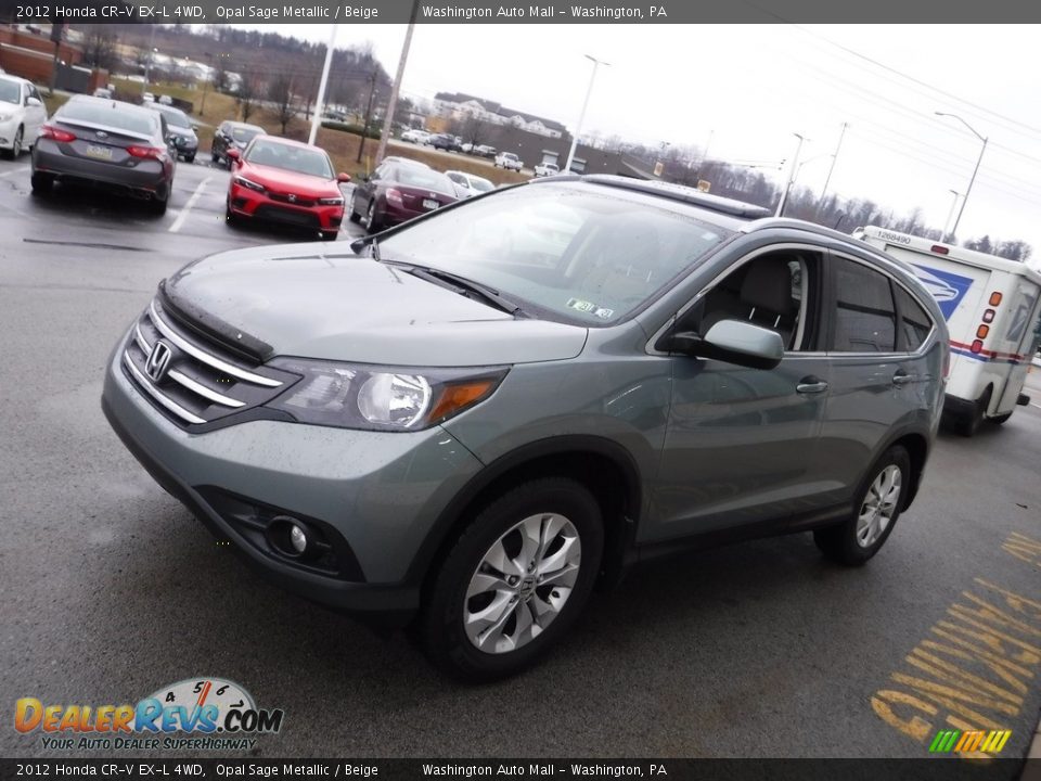 2012 Honda CR-V EX-L 4WD Opal Sage Metallic / Beige Photo #6