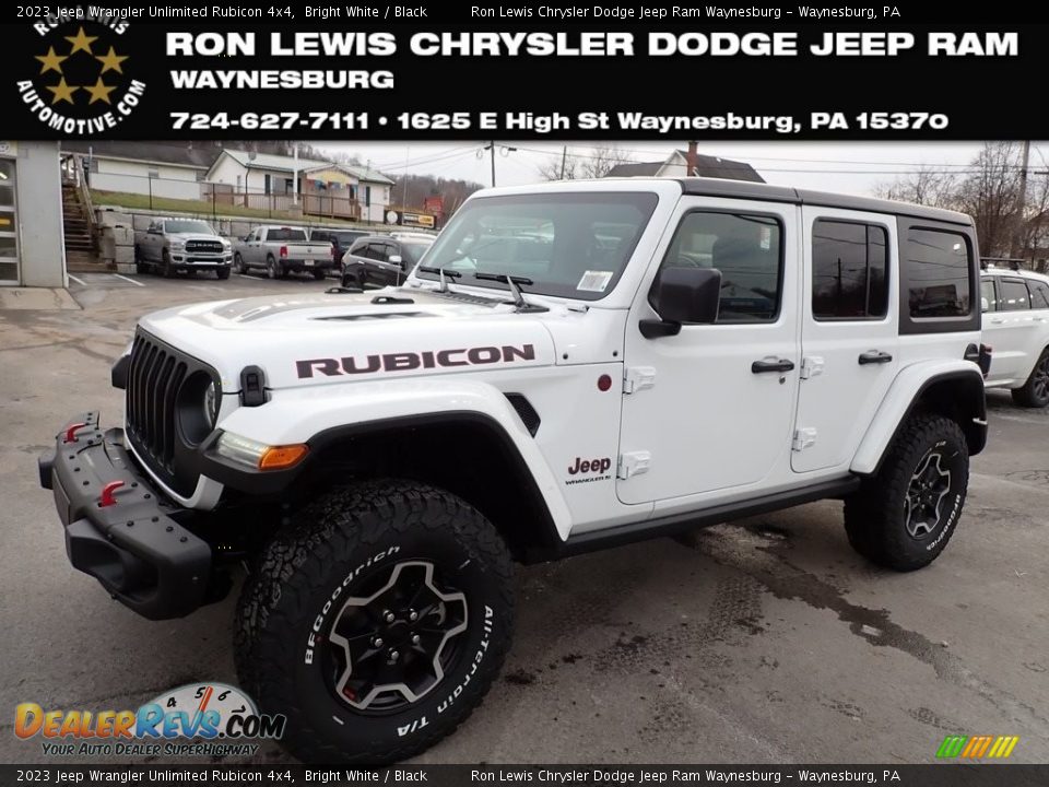 2023 Jeep Wrangler Unlimited Rubicon 4x4 Bright White / Black Photo #1