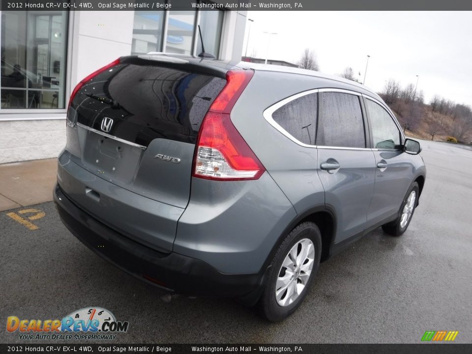 2012 Honda CR-V EX-L 4WD Opal Sage Metallic / Beige Photo #11