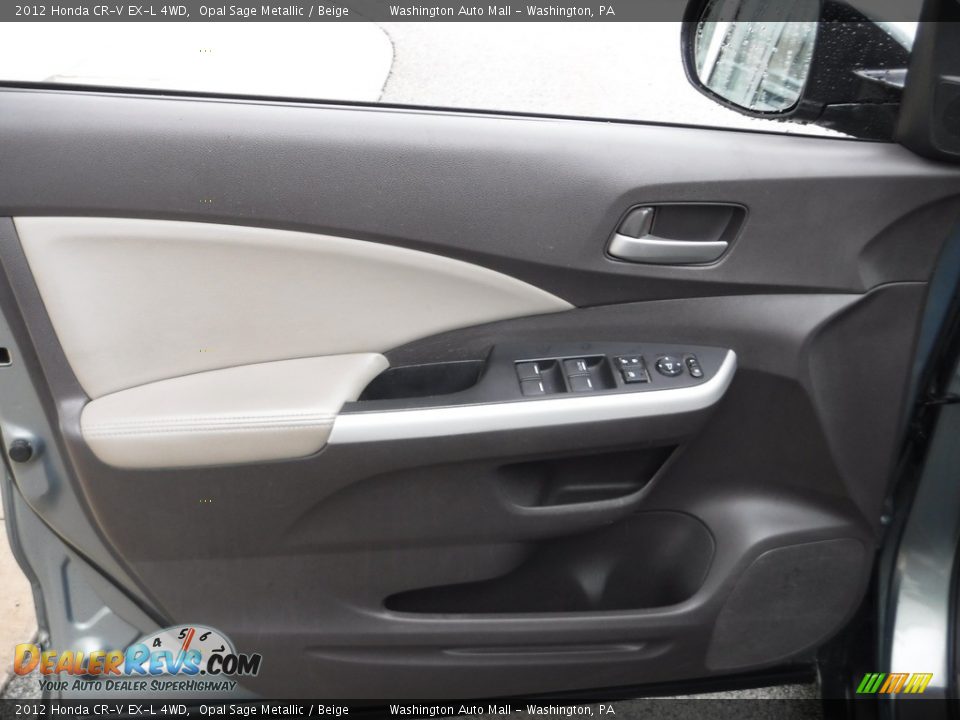 2012 Honda CR-V EX-L 4WD Opal Sage Metallic / Beige Photo #14