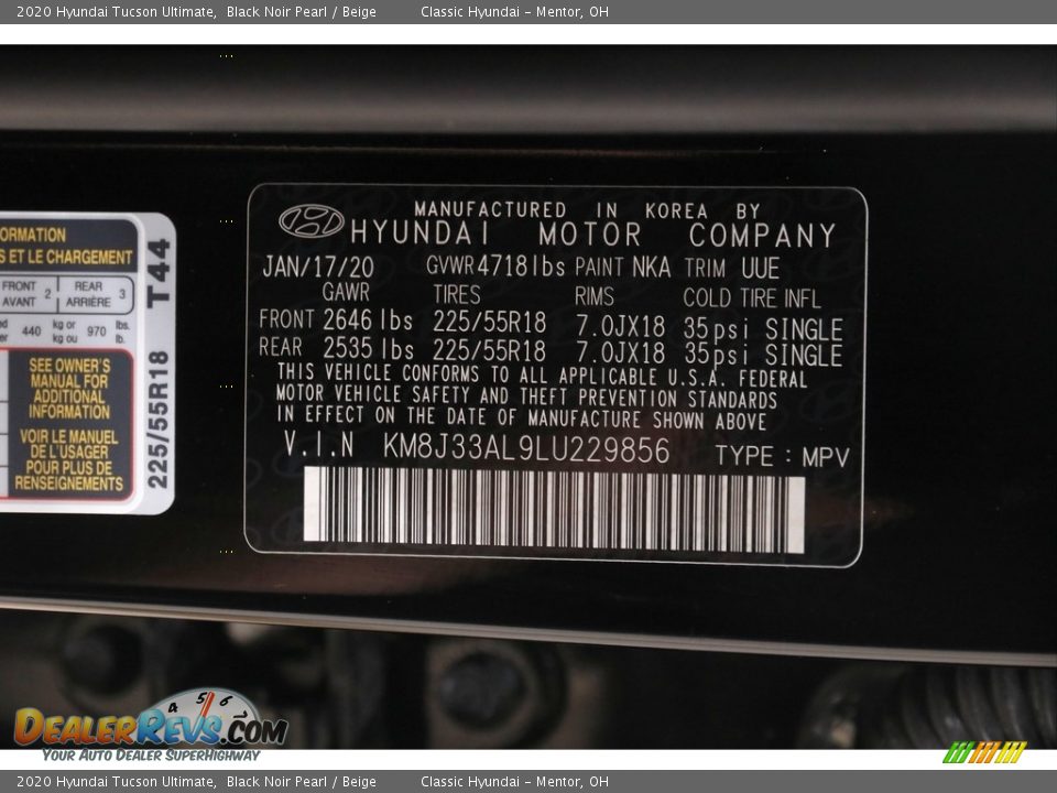 2020 Hyundai Tucson Ultimate Black Noir Pearl / Beige Photo #22