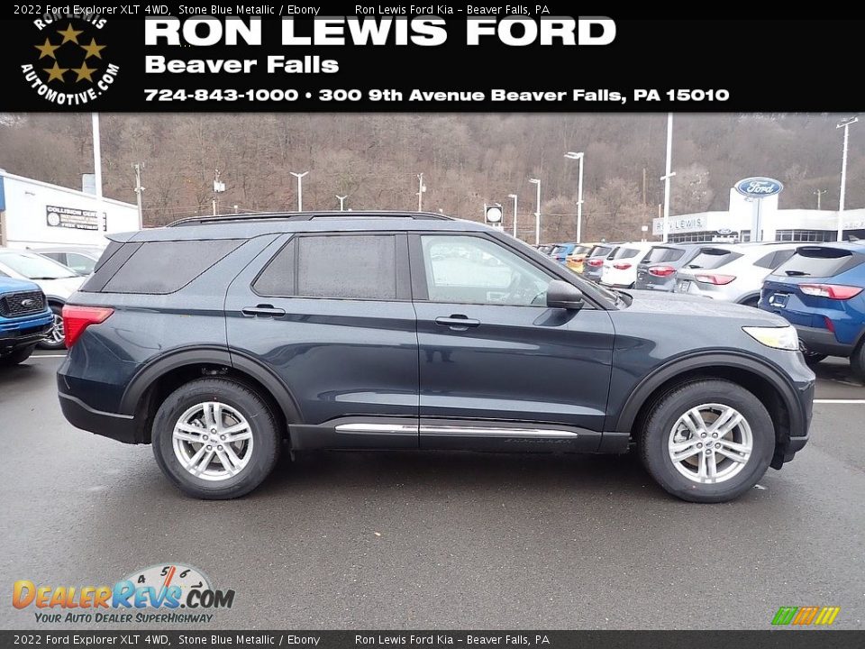 2022 Ford Explorer XLT 4WD Stone Blue Metallic / Ebony Photo #1