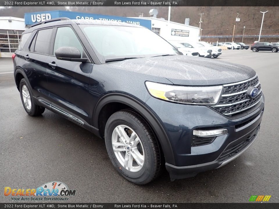 2022 Ford Explorer XLT 4WD Stone Blue Metallic / Ebony Photo #2