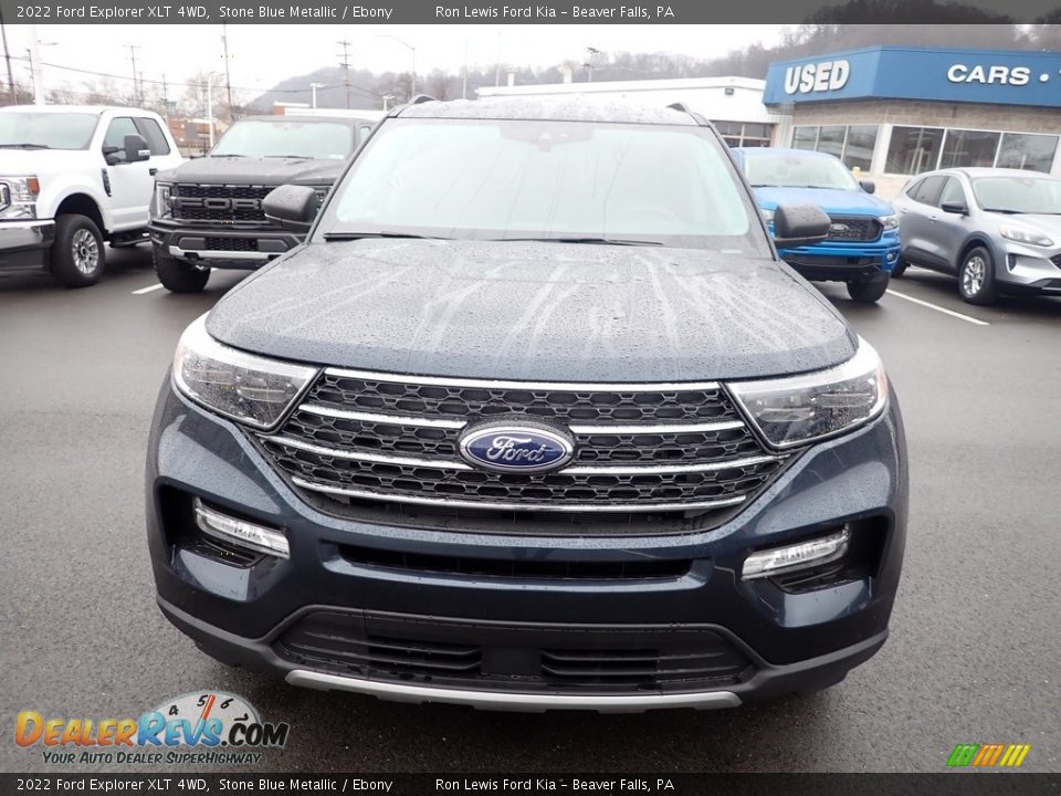2022 Ford Explorer XLT 4WD Stone Blue Metallic / Ebony Photo #3