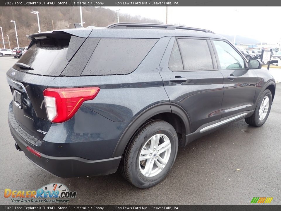 2022 Ford Explorer XLT 4WD Stone Blue Metallic / Ebony Photo #8