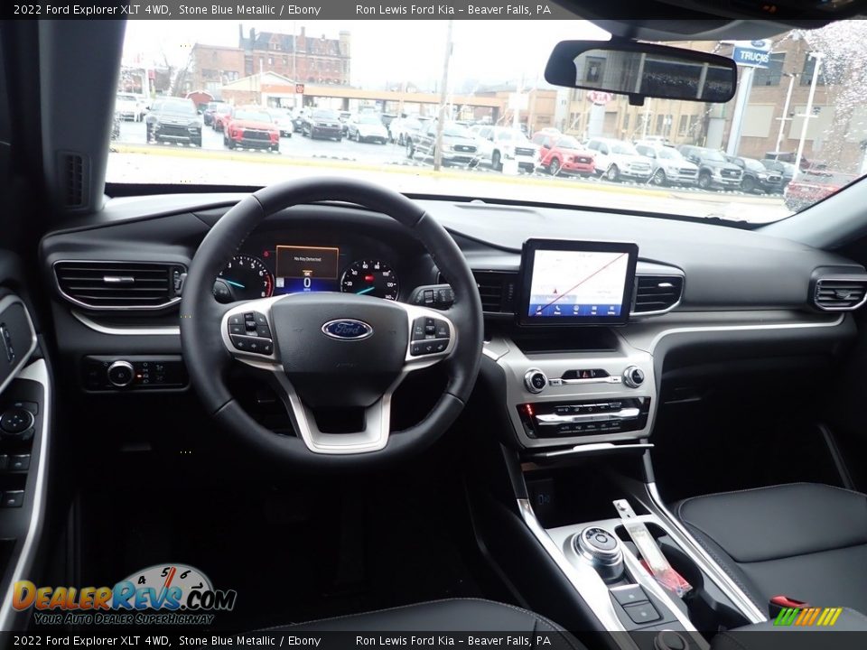 2022 Ford Explorer XLT 4WD Stone Blue Metallic / Ebony Photo #14