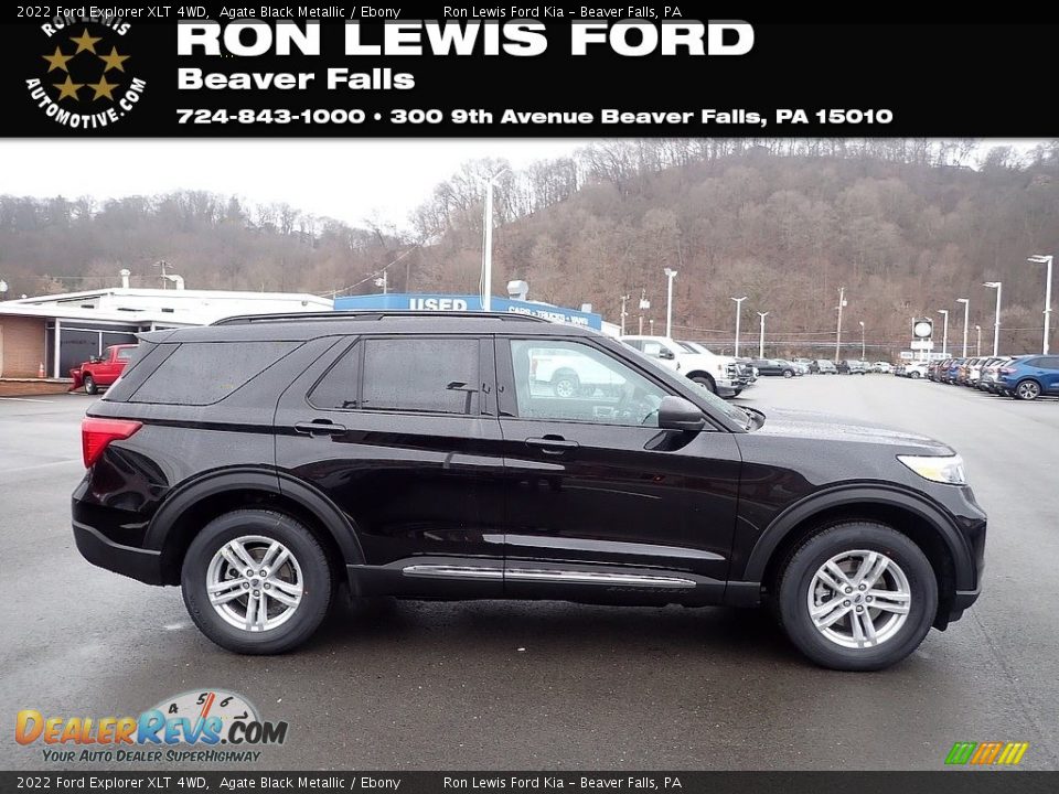 2022 Ford Explorer XLT 4WD Agate Black Metallic / Ebony Photo #1