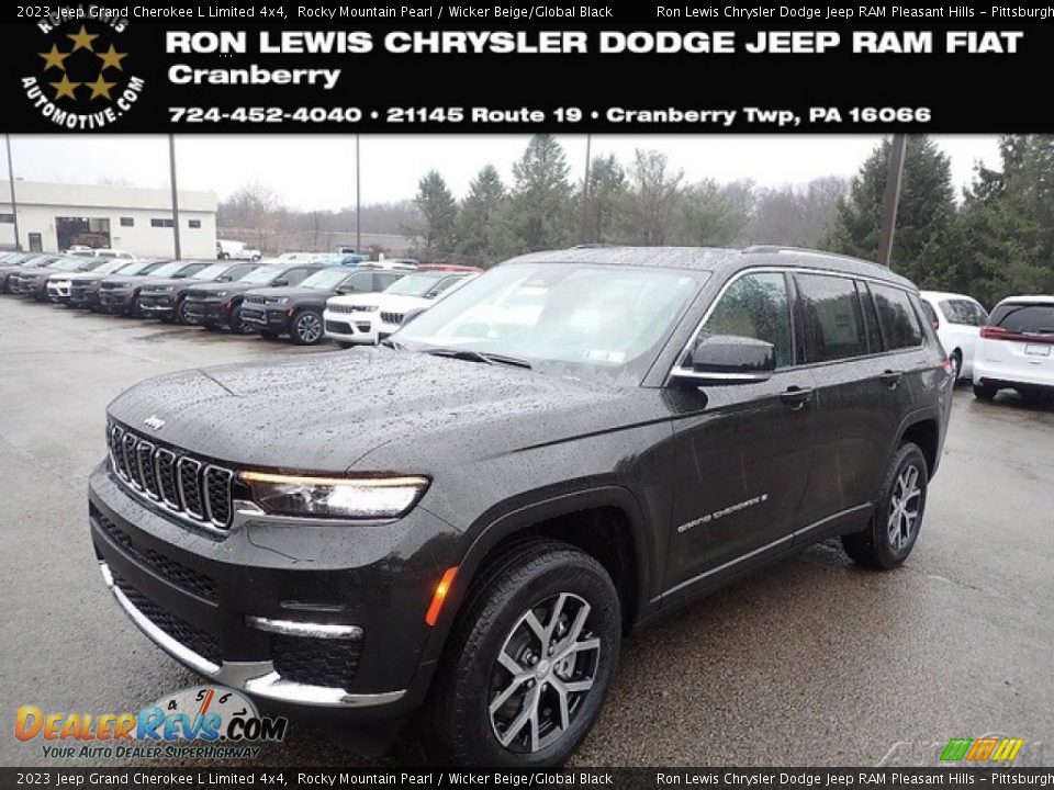 2023 Jeep Grand Cherokee L Limited 4x4 Rocky Mountain Pearl / Wicker Beige/Global Black Photo #1