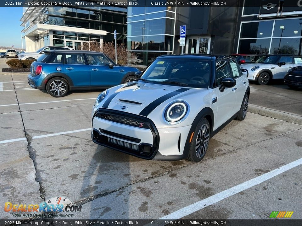 2023 Mini Hardtop Cooper S 4 Door White Silver Metallic / Carbon Black Photo #1