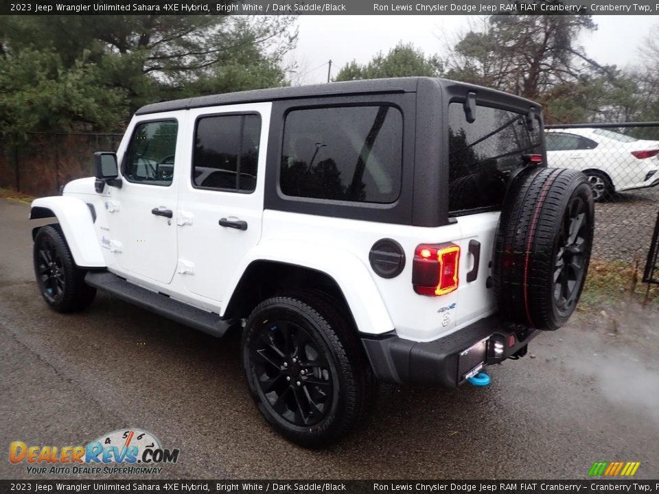 2023 Jeep Wrangler Unlimited Sahara 4XE Hybrid Bright White / Dark Saddle/Black Photo #3