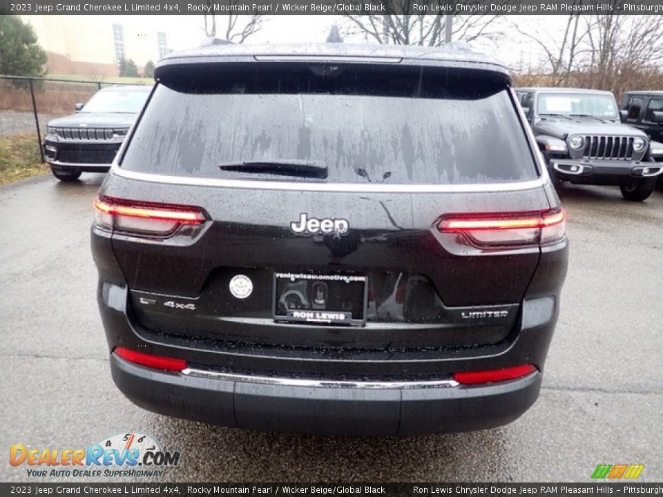 2023 Jeep Grand Cherokee L Limited 4x4 Rocky Mountain Pearl / Wicker Beige/Global Black Photo #4