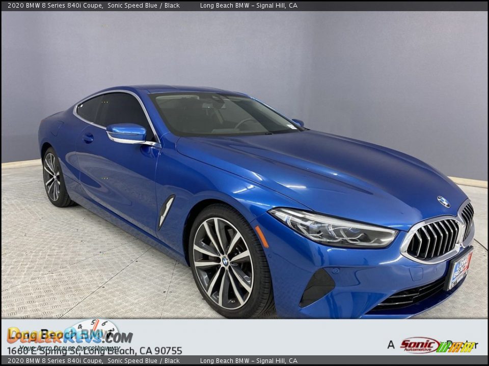 2020 BMW 8 Series 840i Coupe Sonic Speed Blue / Black Photo #1