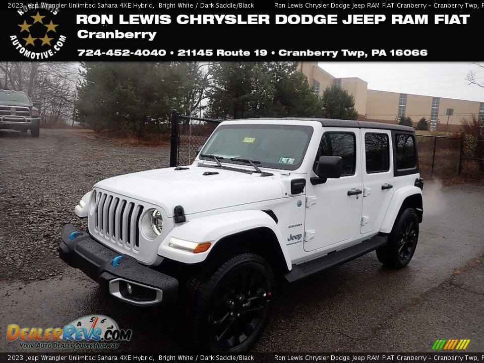 2023 Jeep Wrangler Unlimited Sahara 4XE Hybrid Bright White / Dark Saddle/Black Photo #1