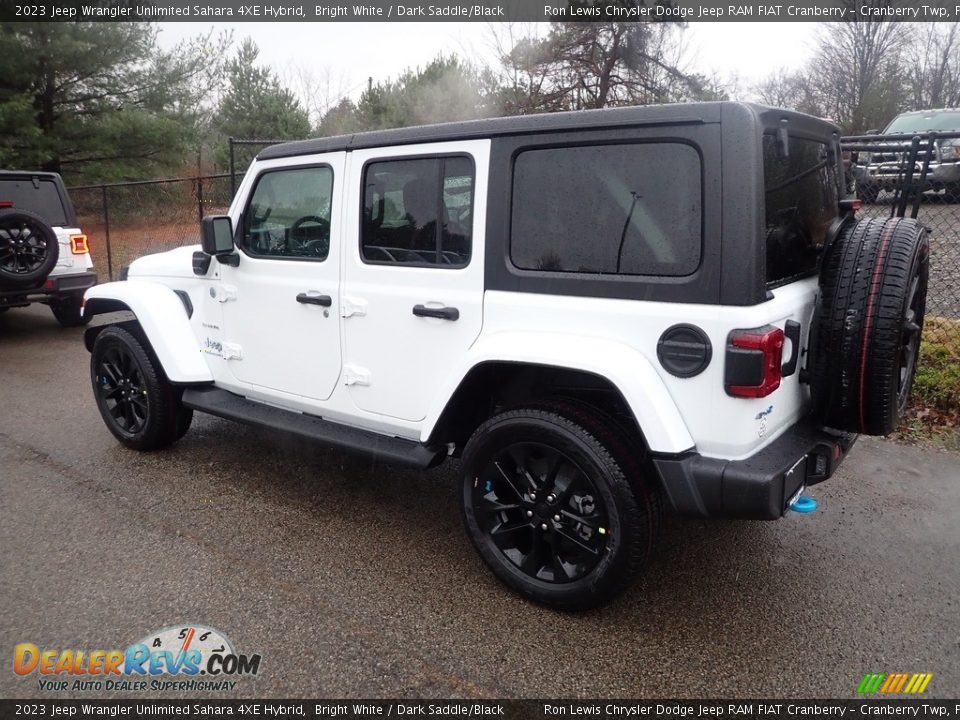 2023 Jeep Wrangler Unlimited Sahara 4XE Hybrid Bright White / Dark Saddle/Black Photo #3