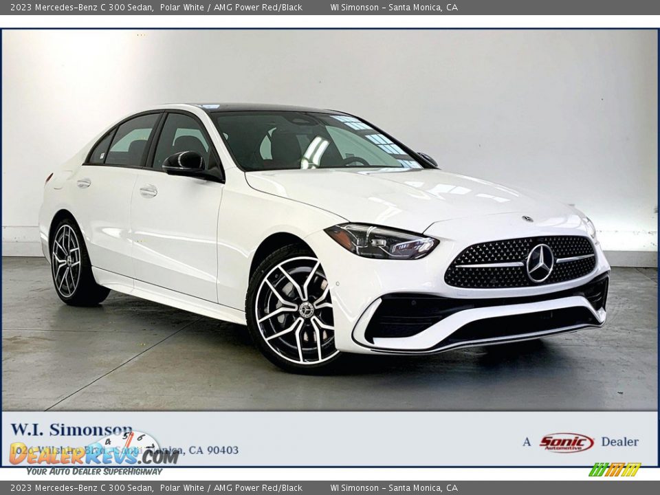 2023 Mercedes-Benz C 300 Sedan Polar White / AMG Power Red/Black Photo #1