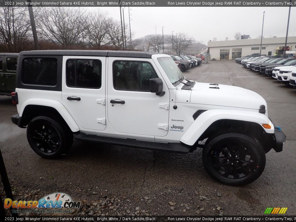 2023 Jeep Wrangler Unlimited Sahara 4XE Hybrid Bright White / Dark Saddle/Black Photo #6