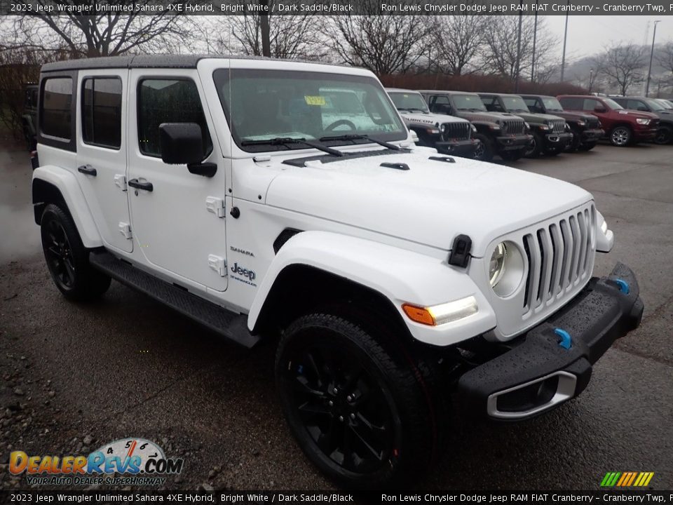 2023 Jeep Wrangler Unlimited Sahara 4XE Hybrid Bright White / Dark Saddle/Black Photo #7