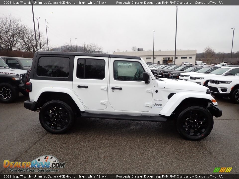 2023 Jeep Wrangler Unlimited Sahara 4XE Hybrid Bright White / Black Photo #6