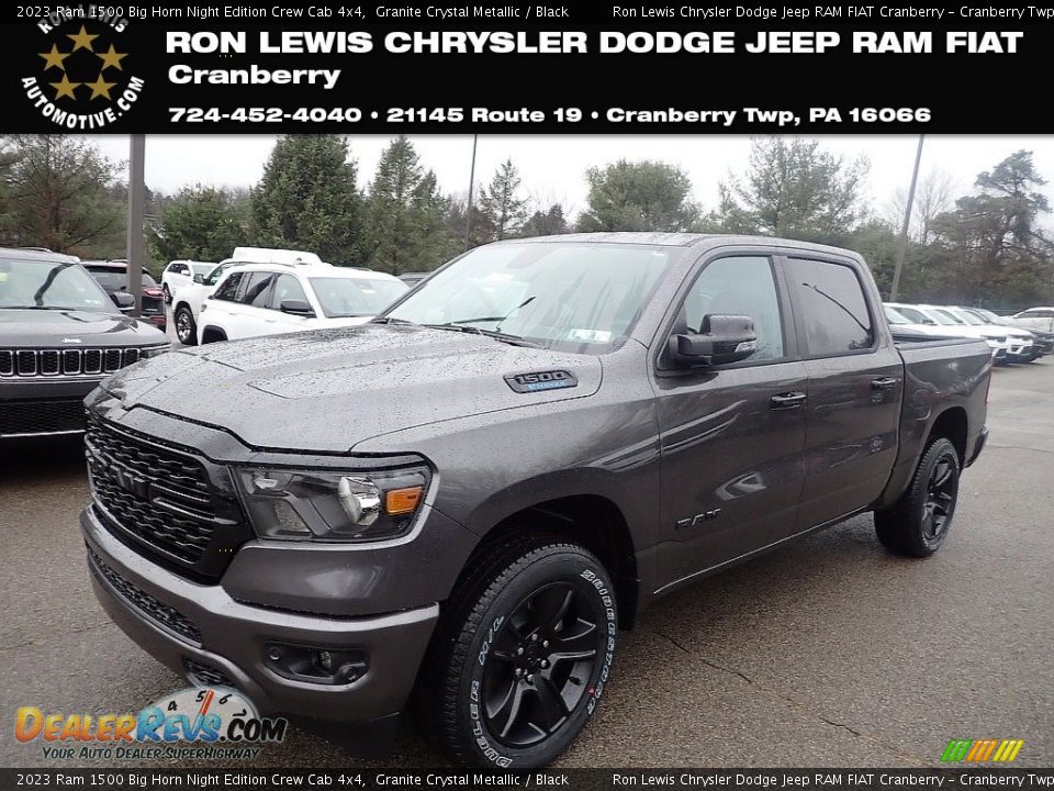2023 Ram 1500 Big Horn Night Edition Crew Cab 4x4 Granite Crystal Metallic / Black Photo #1