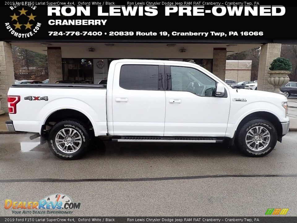 2019 Ford F150 Lariat SuperCrew 4x4 Oxford White / Black Photo #1