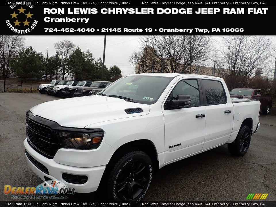 2023 Ram 1500 Big Horn Night Edition Crew Cab 4x4 Bright White / Black Photo #1