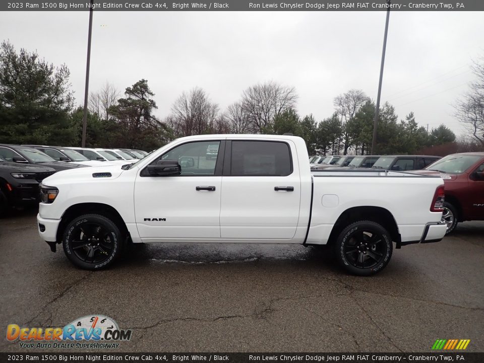 Bright White 2023 Ram 1500 Big Horn Night Edition Crew Cab 4x4 Photo #2