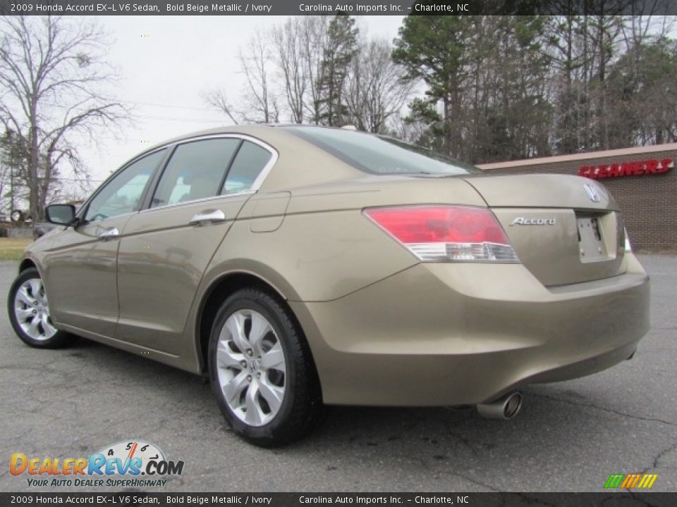 2009 Honda Accord EX-L V6 Sedan Bold Beige Metallic / Ivory Photo #8