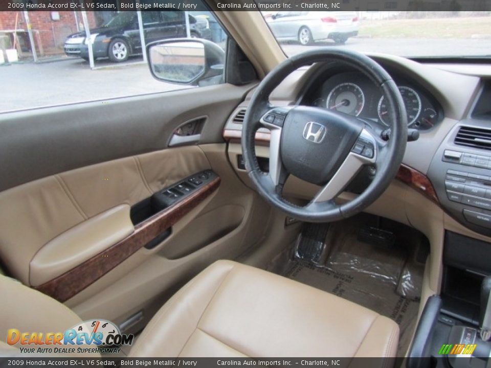 2009 Honda Accord EX-L V6 Sedan Bold Beige Metallic / Ivory Photo #12