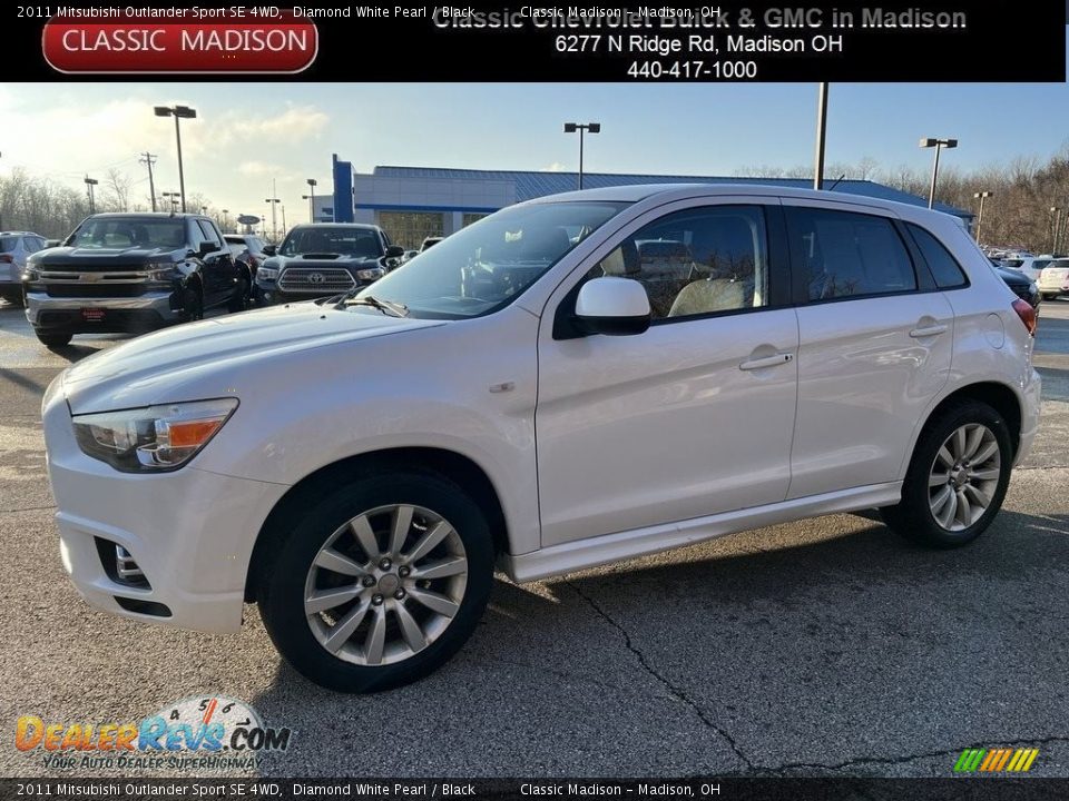 2011 Mitsubishi Outlander Sport SE 4WD Diamond White Pearl / Black Photo #1