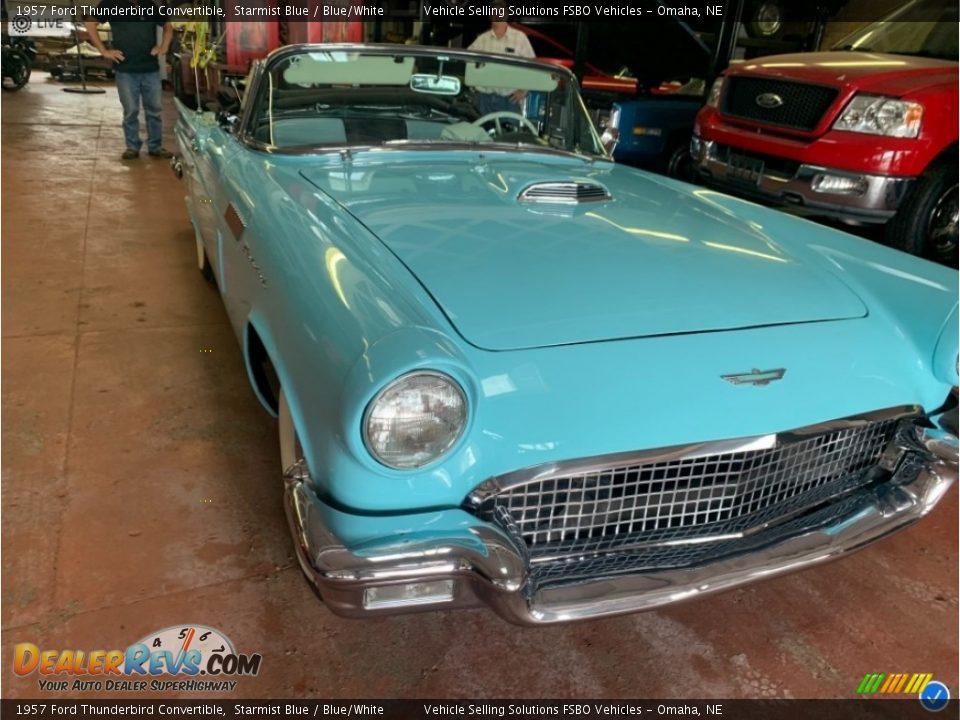 1957 Ford Thunderbird Convertible Starmist Blue / Blue/White Photo #1