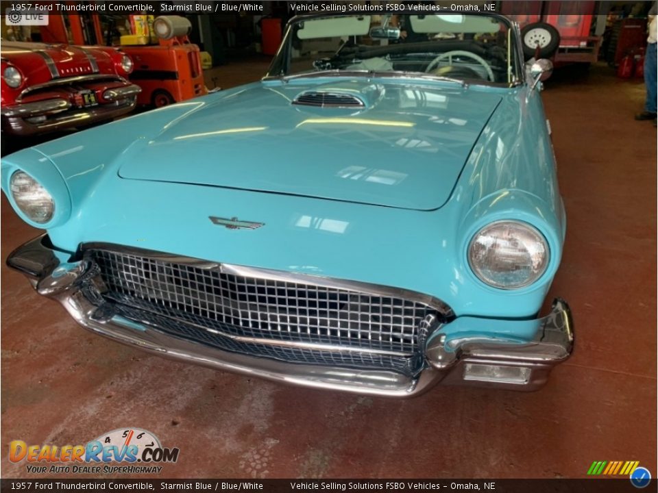 1957 Ford Thunderbird Convertible Starmist Blue / Blue/White Photo #4