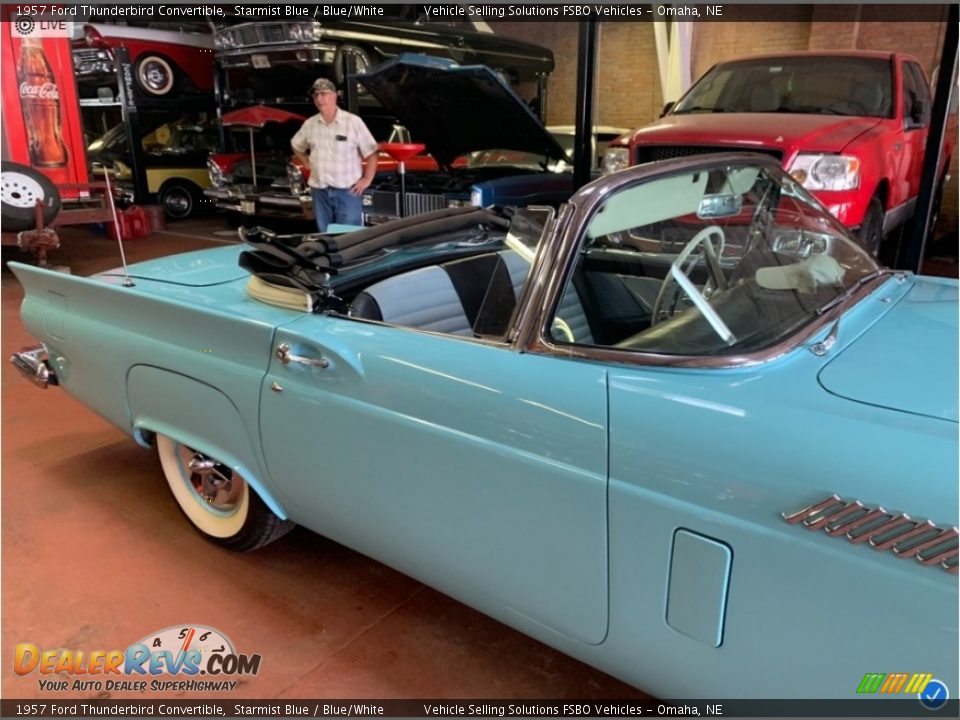 1957 Ford Thunderbird Convertible Starmist Blue / Blue/White Photo #5