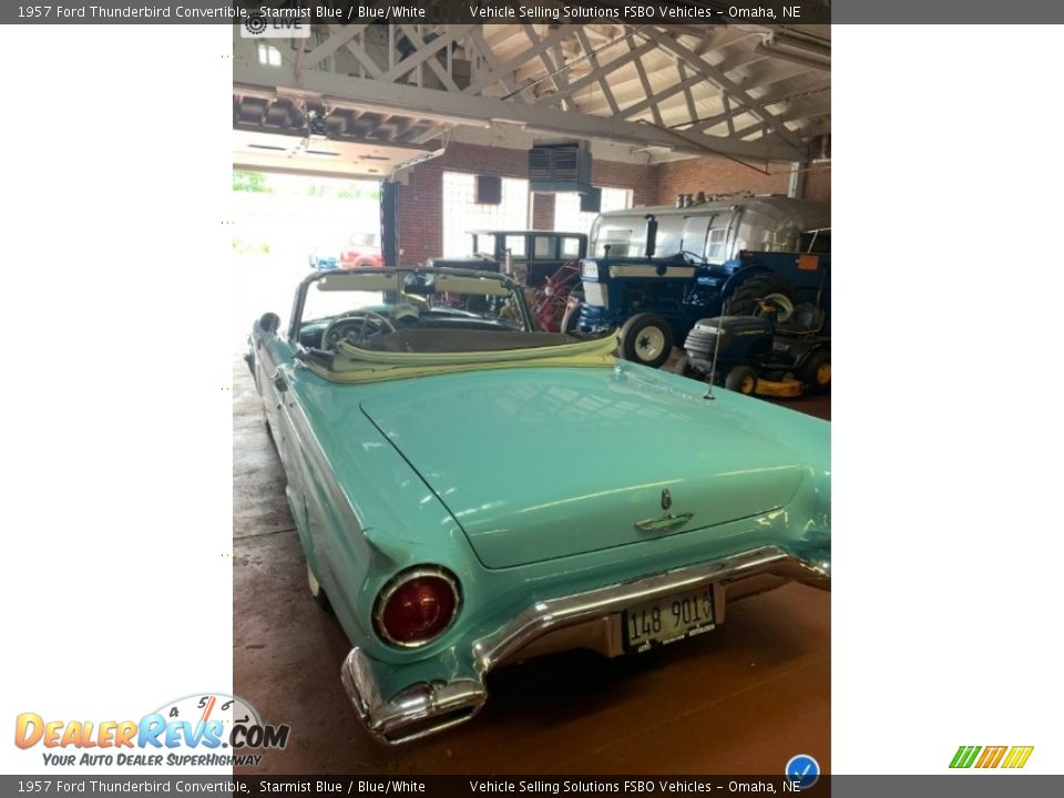 1957 Ford Thunderbird Convertible Starmist Blue / Blue/White Photo #6