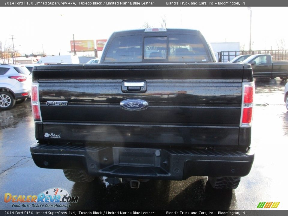 2014 Ford F150 Limited SuperCrew 4x4 Tuxedo Black / Limited Marina Blue Leather Photo #30