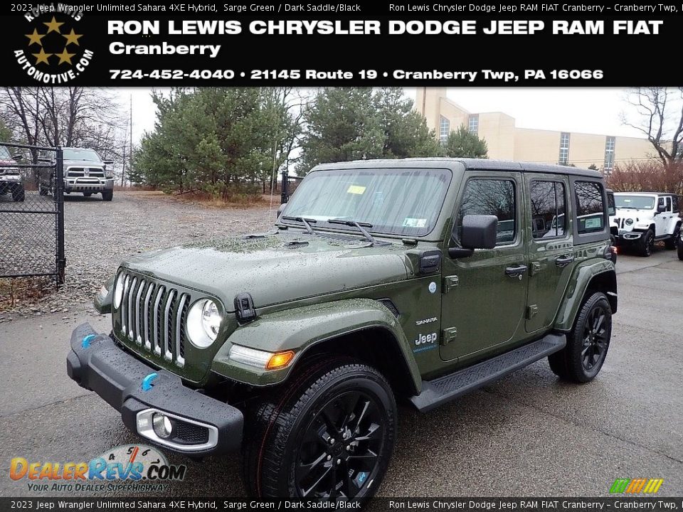 2023 Jeep Wrangler Unlimited Sahara 4XE Hybrid Sarge Green / Dark Saddle/Black Photo #1