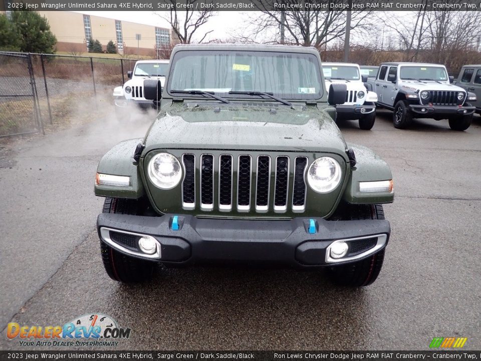 2023 Jeep Wrangler Unlimited Sahara 4XE Hybrid Sarge Green / Dark Saddle/Black Photo #8