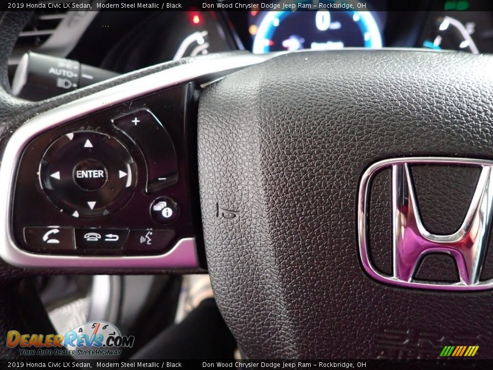 2019 Honda Civic LX Sedan Modern Steel Metallic / Black Photo #16