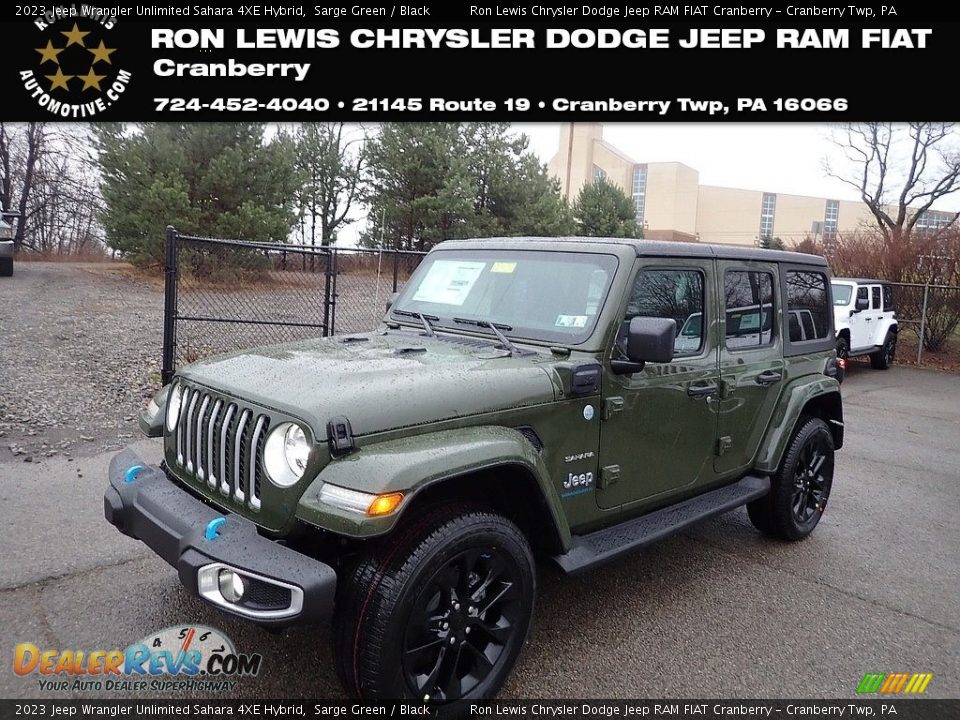 2023 Jeep Wrangler Unlimited Sahara 4XE Hybrid Sarge Green / Black Photo #1