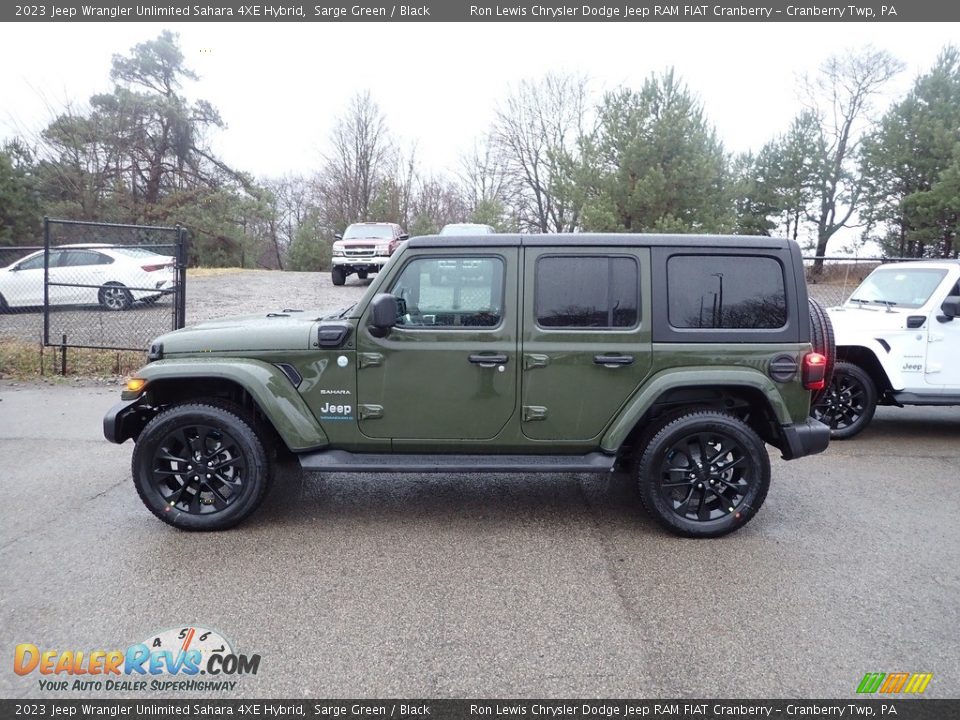 2023 Jeep Wrangler Unlimited Sahara 4XE Hybrid Sarge Green / Black Photo #2