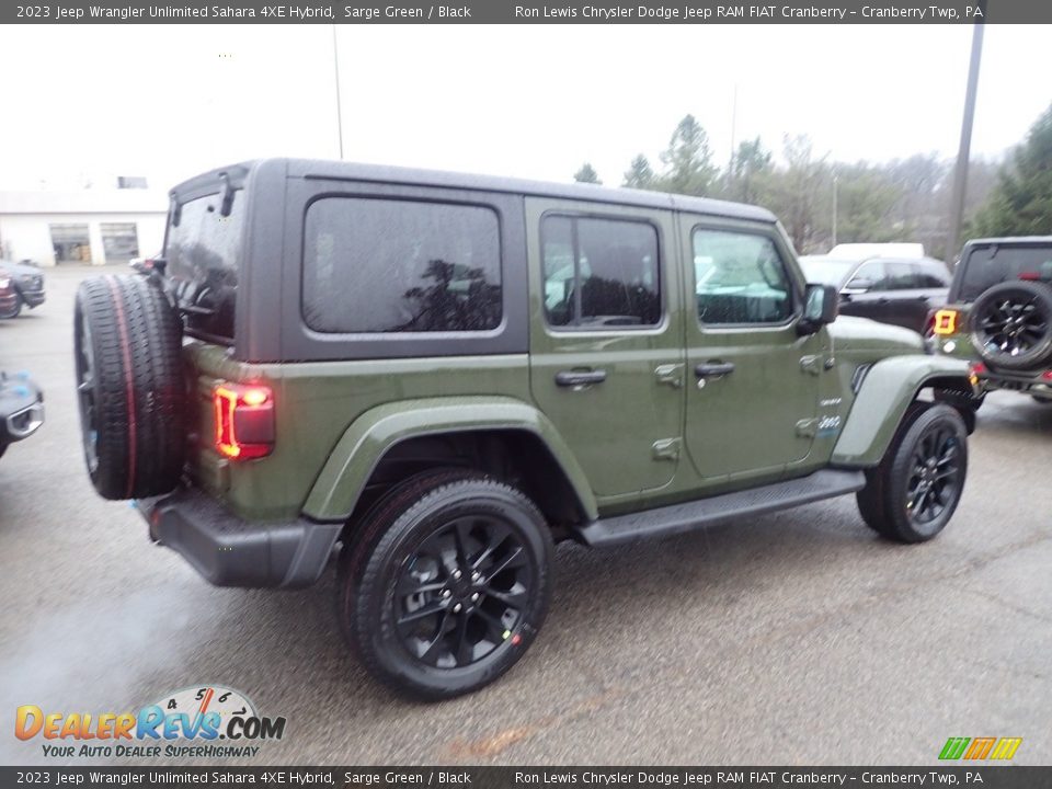 2023 Jeep Wrangler Unlimited Sahara 4XE Hybrid Sarge Green / Black Photo #5