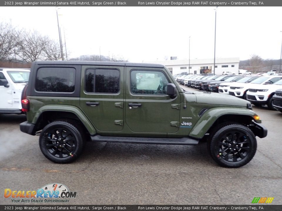 2023 Jeep Wrangler Unlimited Sahara 4XE Hybrid Sarge Green / Black Photo #6