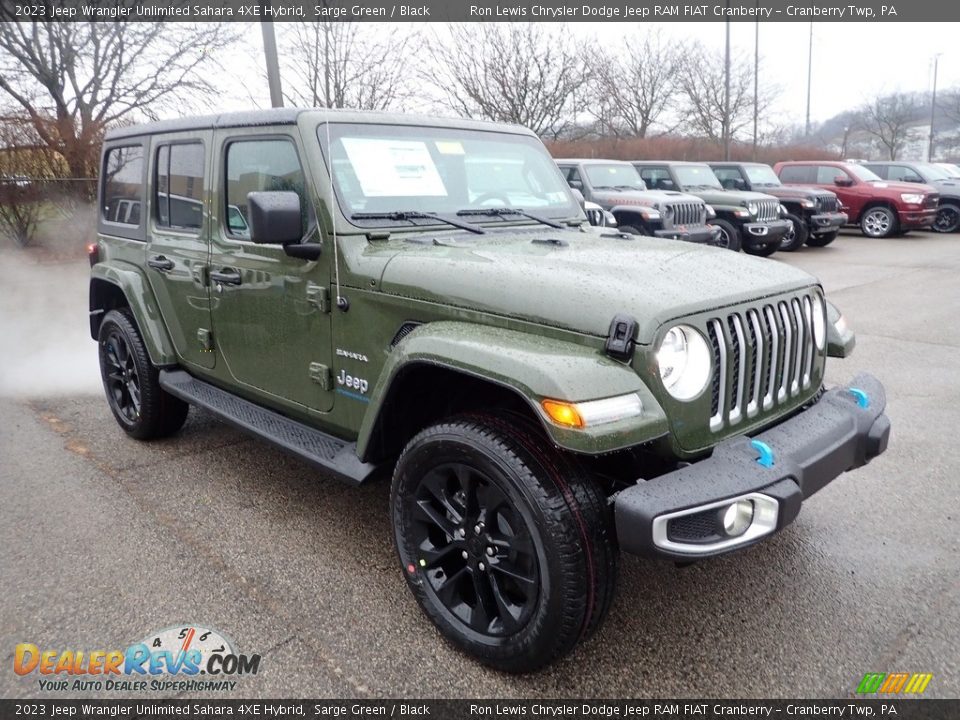 2023 Jeep Wrangler Unlimited Sahara 4XE Hybrid Sarge Green / Black Photo #7
