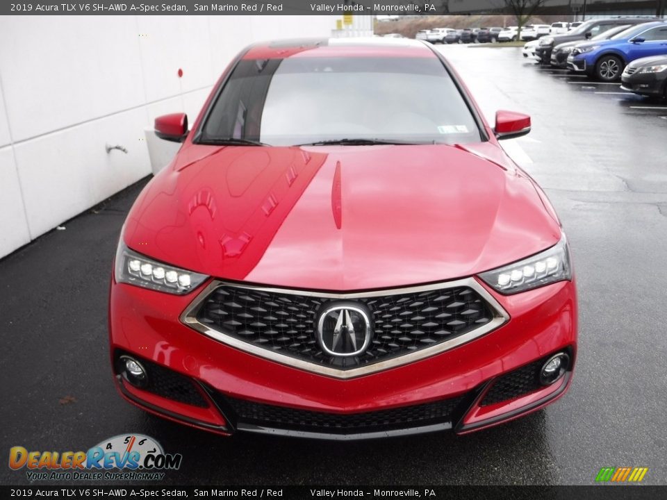 2019 Acura TLX V6 SH-AWD A-Spec Sedan San Marino Red / Red Photo #6